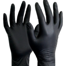 guantes negros de nitrilo