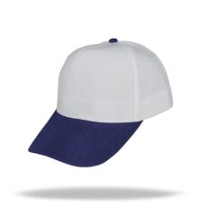 Gorra Poliéster Blanca Visera Azul Marino