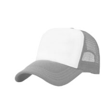 Gorra Trucker Gris Claro Frente Blanco
