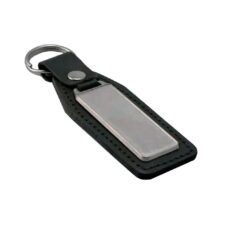 Llavero Metal y EcoCuero Dome Rectangular Largo