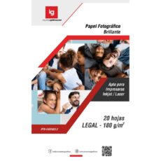 Papel Fotográfico Brillante 180g 20 hojas LEGAL