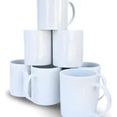 Taza Polímero Recta Blanca Premium x 12