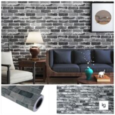 Vinilo Simil Ladrillo Grises 122cm