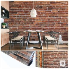 Vinilo Simil Ladrillo Grises - Rojizos 122 cm