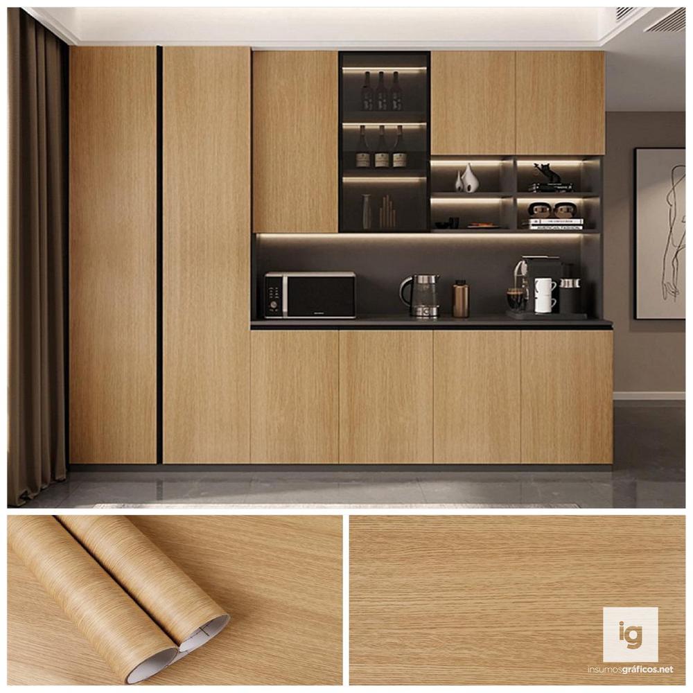 Vinilo Simil Madera Oak Marrón Claro 122 cm