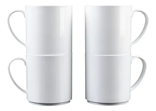 Taza Polímero Recta Blanca Eco Apilable x 12