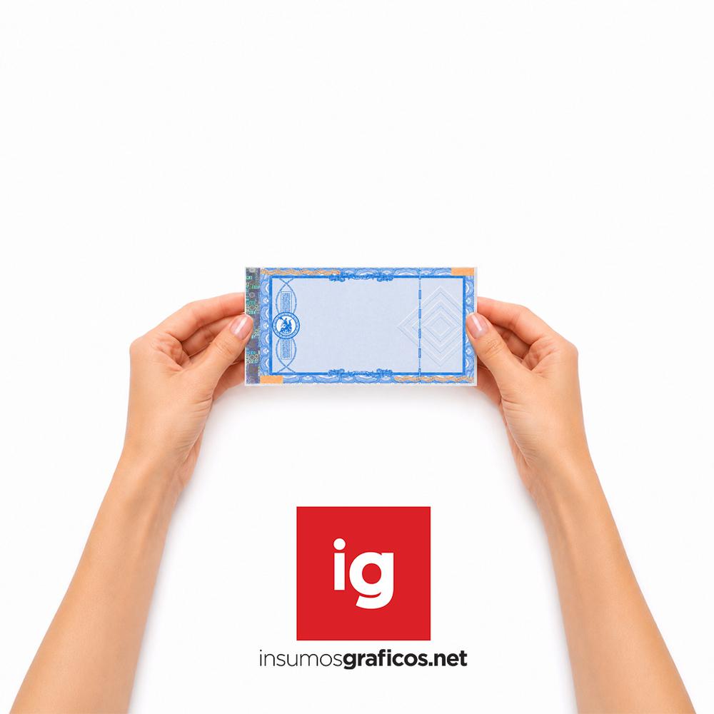 Entrada Ticket Infalsificable Azul 108 x 60 mm