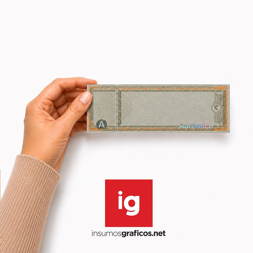 Entrada Ticket Infalsificable Dorado 152 x 50 mm