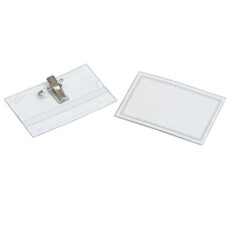 Porta Credencial Cocodrilo y Alfiler 6x9cm  x10 u 