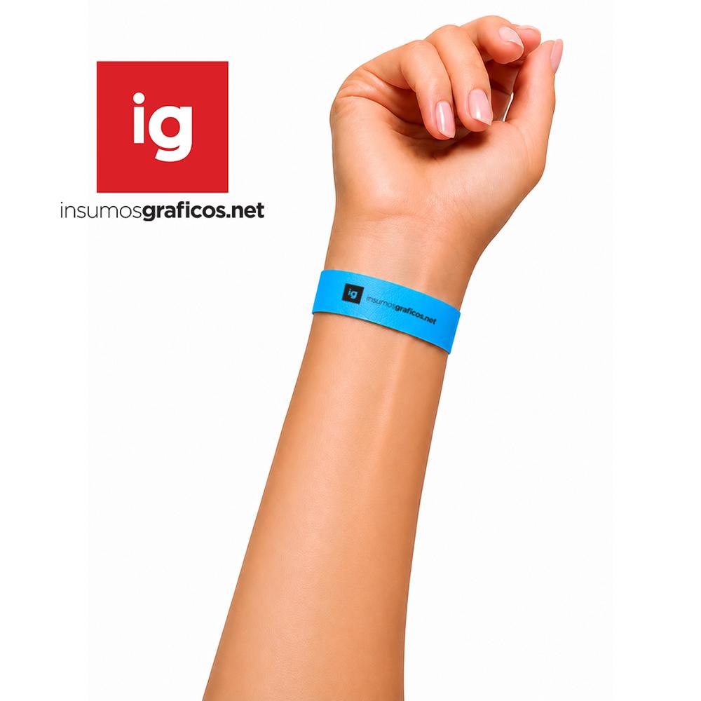 Pulsera Lisa Para impresion Laser Azul Fluo