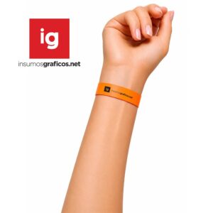 Pulsera Lisa Para impresion Laser Naranja Fluo
