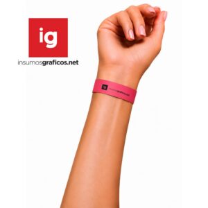 Pulsera Lisa Para impresion Laser Rojo Fluo