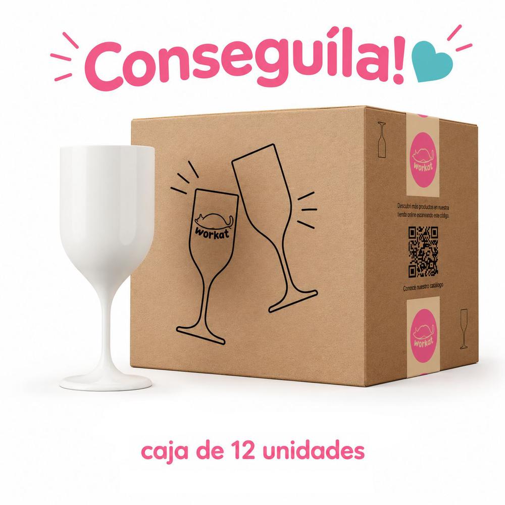 Copa Polímero Workat Apilable Blanca x 12
